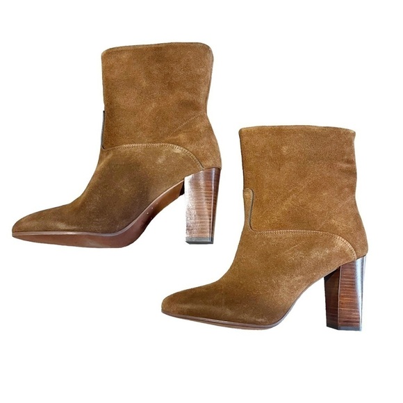 POLO Ralph Lauren Ankle Boots Size 9 Tan Suede Heeled Booties Brindley in Box - Picture 7 of 12